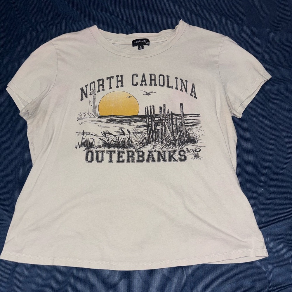 Dry Goods White Crop Top with Graphic Print